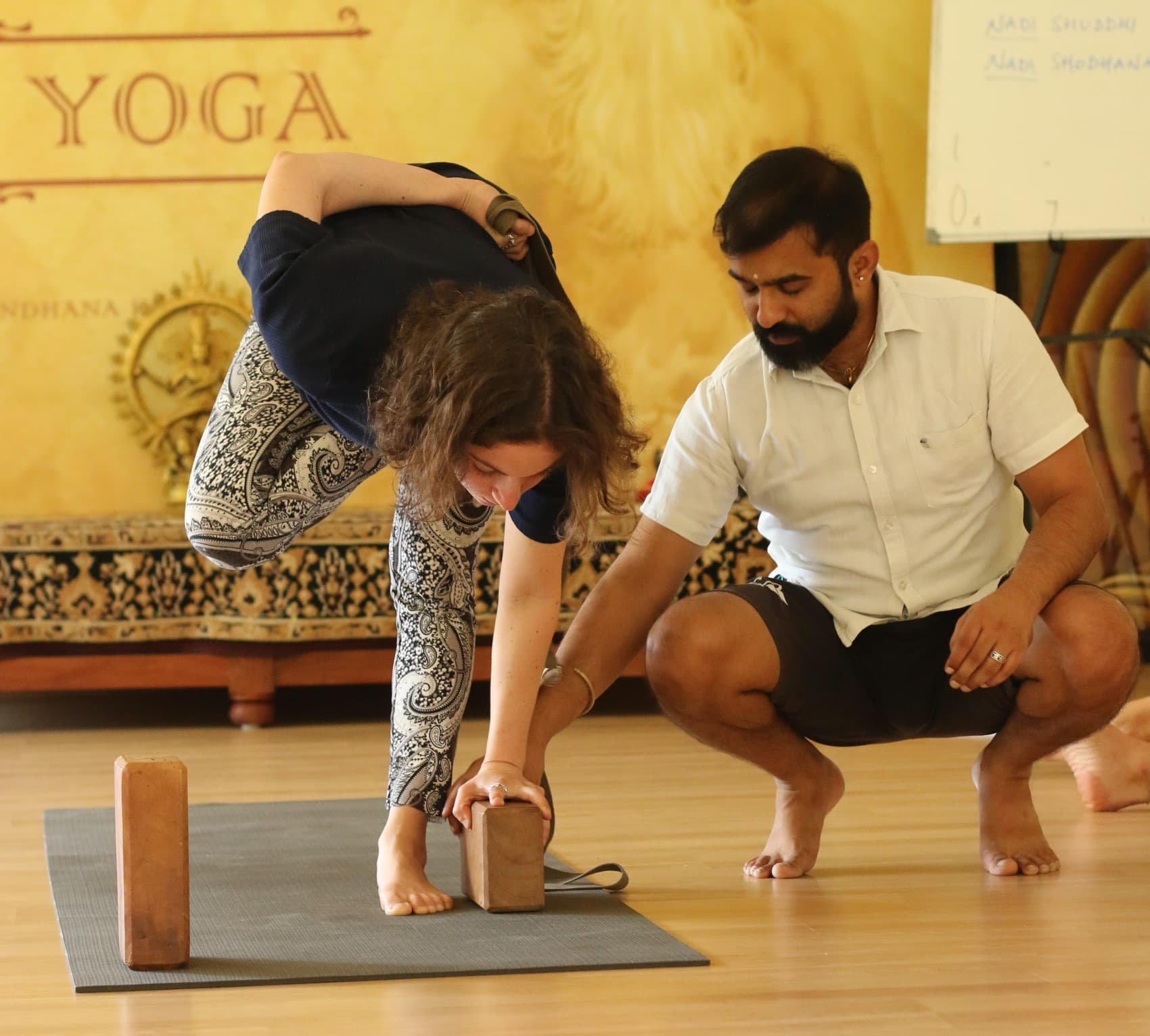 Aravind Prasad Teaching Forward Fold — Yoga Studio, Mysore