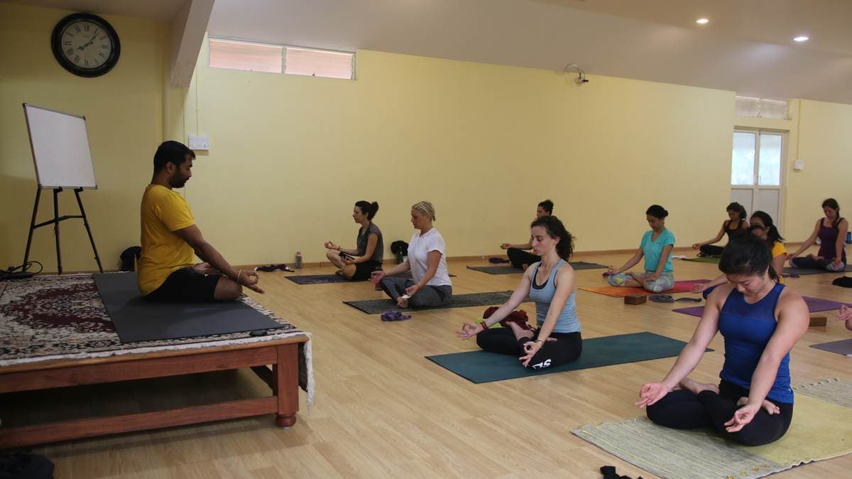 Yoga Teacher Training Meditation Class — Large Hall, Mysore